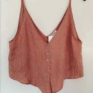 Shiny Pink Cheetah Cropped Tank